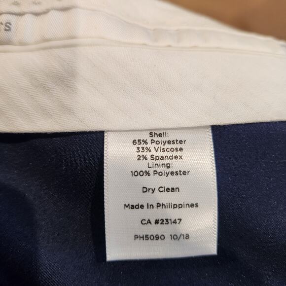 Talbots Womens Blue Tailored Sharkskin Blazer Bootcut Pants Suit Size 12/14 - Picture 11 of 16